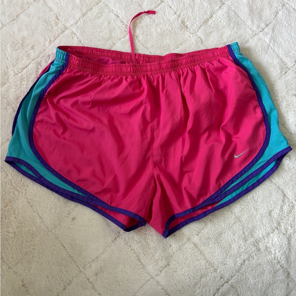 Nike Women’s Pink and Teal Running Shorts